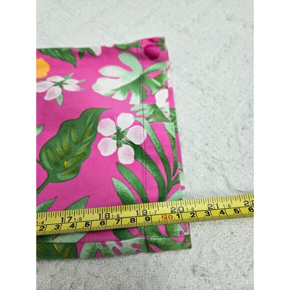 Erika Womens Pink Floral Capri Pants Size 10 Tropical Print Cotton/Spandex Blend - Picture 6 of 6